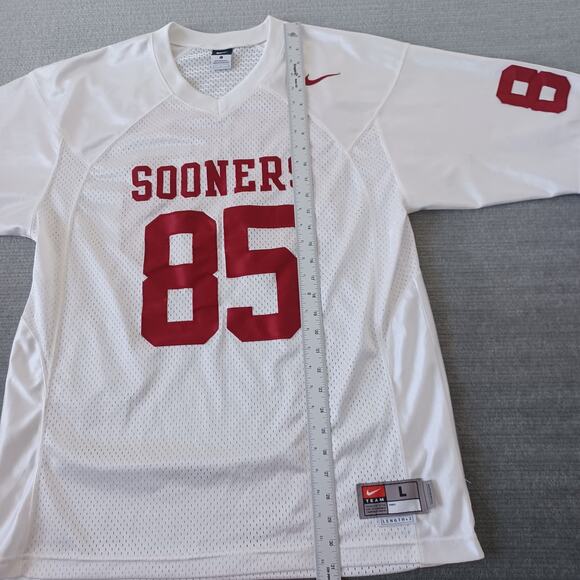 Vintage Nike Oklahoma Sooners #85 White Jersey Mens Large Authentic Stretch - Picture 8 of 12